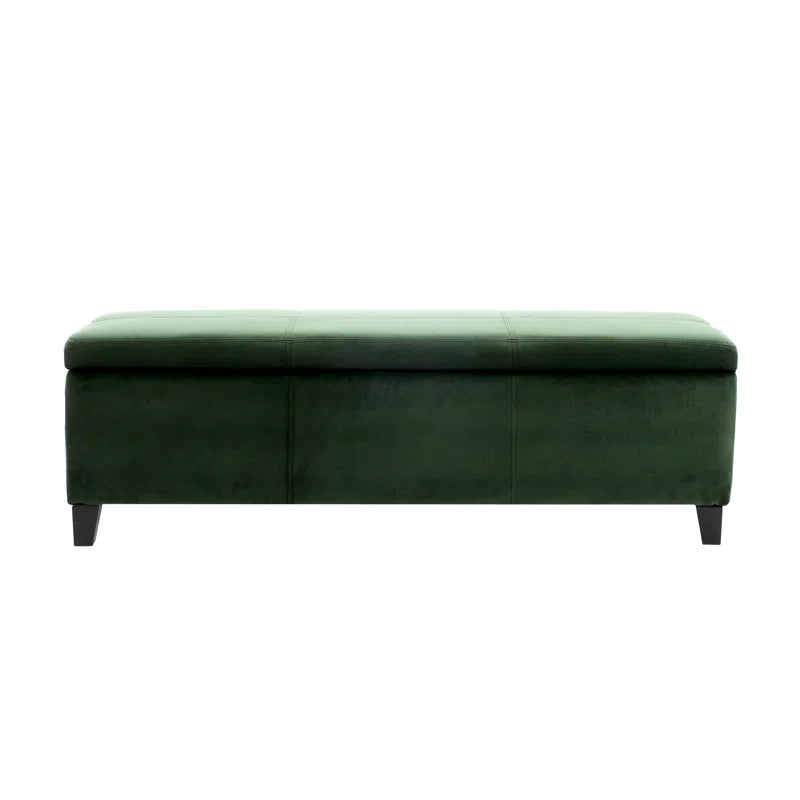 Nazitex Velvet Upholstered Storage Bench - Wooden Bazar