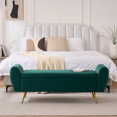 Storage Bench End of Bed Ottoman for King Size Bed - Wooden Bazar