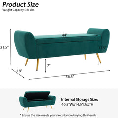Storage Bench End of Bed Ottoman for King Size Bed - Wooden Bazar