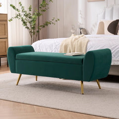 Storage Bench End of Bed Ottoman for King Size Bed - Wooden Bazar