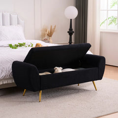 Storage Bench End of Bed Ottoman for King Size Bed - Wooden Bazar