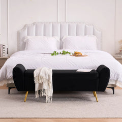 Storage Bench End of Bed Ottoman for King Size Bed - Wooden Bazar