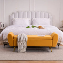 Storage Bench End of Bed Ottoman for King Size Bed - Wooden Bazar