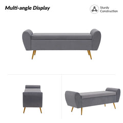 Storage Bench End of Bed Ottoman for King Size Bed - Wooden Bazar