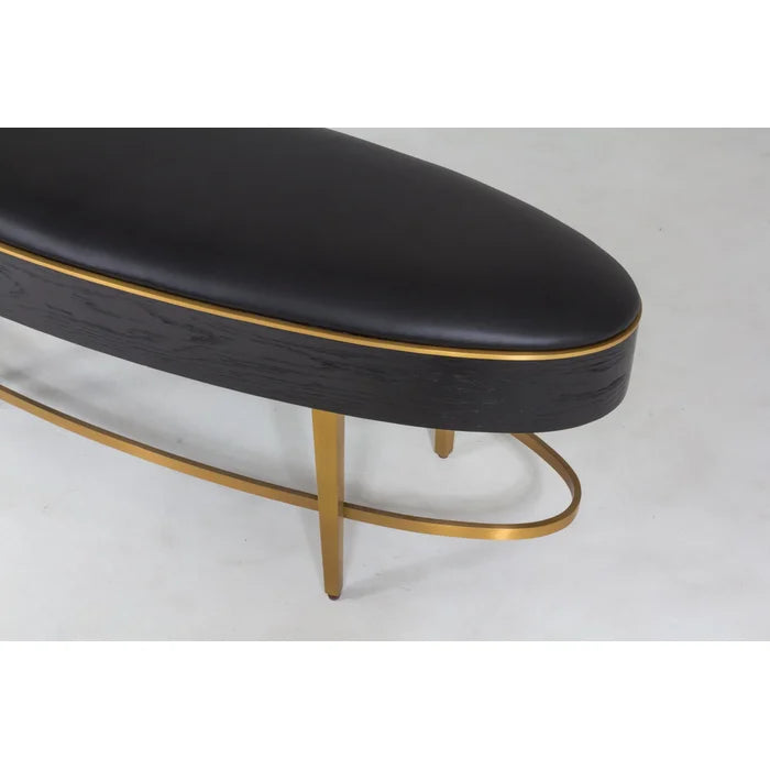 Nimancid Elegant Modern Oval Bench with Upholstered Seat