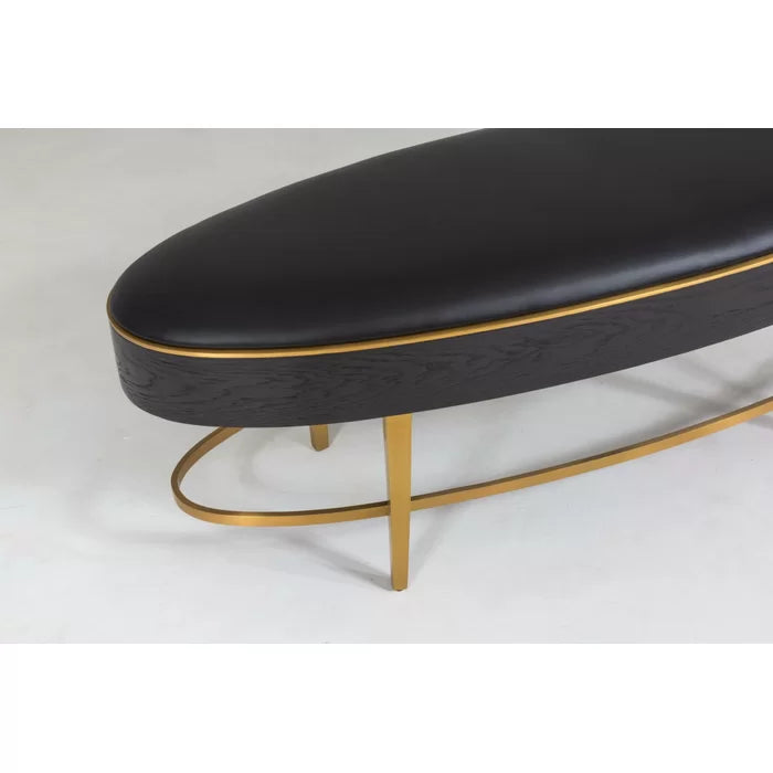 Nimancid Elegant Modern Oval Bench with Upholstered Seat