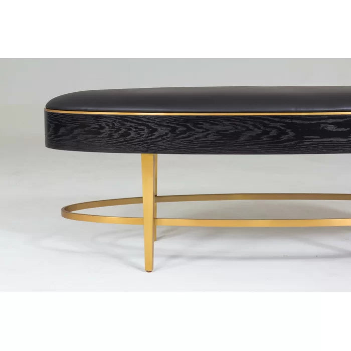 Nimancid Elegant Modern Oval Bench with Upholstered Seat