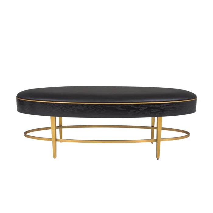 Nimancid Elegant Modern Oval Bench with Upholstered Seat