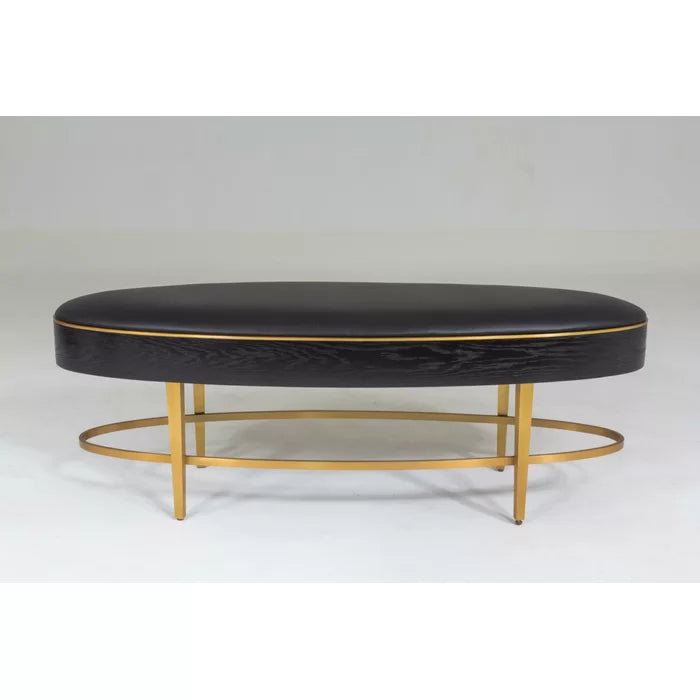 Nimancid Elegant Modern Oval Bench with Upholstered Seat