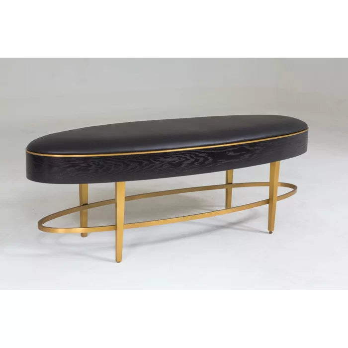 Nimancid Elegant Modern Oval Bench with Upholstered Seat