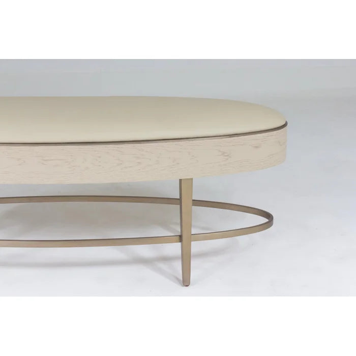 Nimancid Elegant Modern Oval Bench with Upholstered Seat