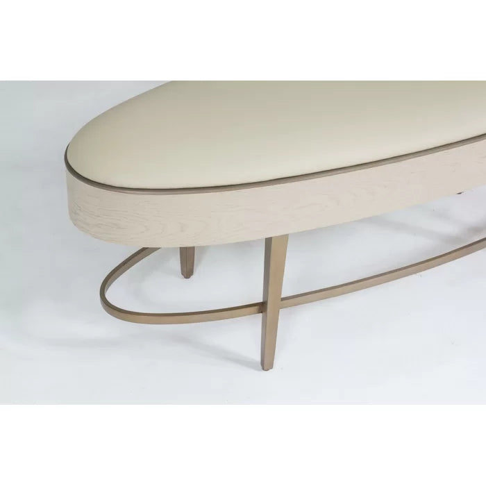 Nimancid Elegant Modern Oval Bench with Upholstered Seat