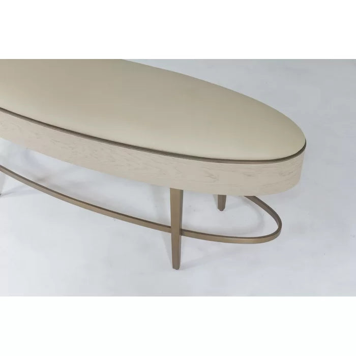 Nimancid Elegant Modern Oval Bench with Upholstered Seat