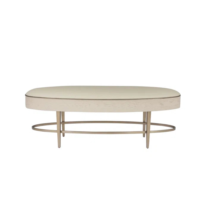 Nimancid Elegant Modern Oval Bench with Upholstered Seat