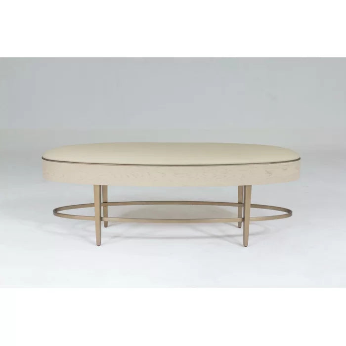 Nimancid Elegant Modern Oval Bench with Upholstered Seat