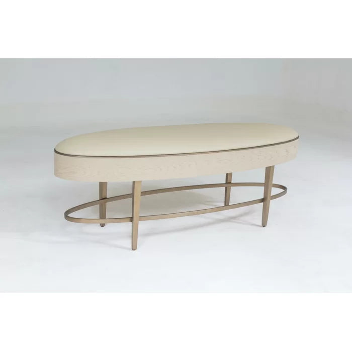 Nimancid Elegant Modern Oval Bench with Upholstered Seat