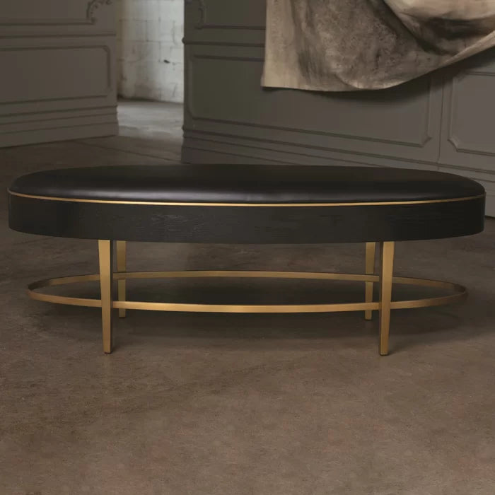 Nimancid Elegant Modern Oval Bench with Upholstered Seat