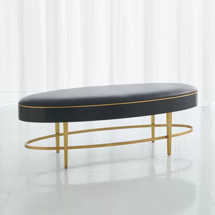 Nimancid Elegant Modern Oval Bench with Upholstered Seat