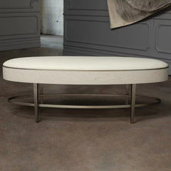 Nimancid Elegant Modern Oval Bench with Upholstered Seat