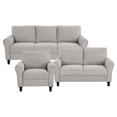 Emilion 3-Piece Upholstered Living Room Luxury Sofa Set