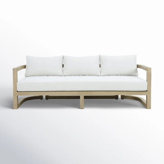 3-Person Acacia Wood Seating Sofa With Light Teak Finish