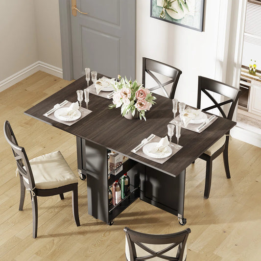 Liver Extendable Foldable Dining Table - Wooden Bazar