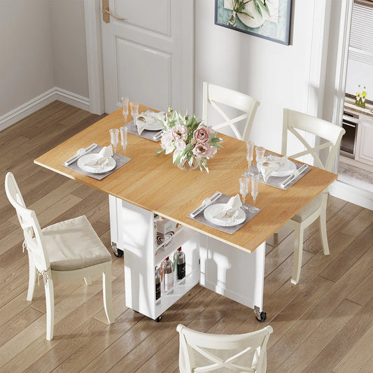 Liver Extendable Foldable Dining Table - Wooden Bazar