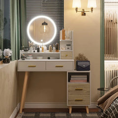 Balstone Vanity with Mirror And Stool - Wooden Bazar
