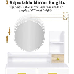 Balstone Vanity with Mirror And Stool - Wooden Bazar