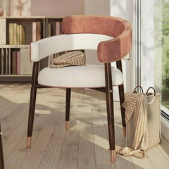 Leminute Fabric Arm Chair Dining Chair - Wooden Bazar