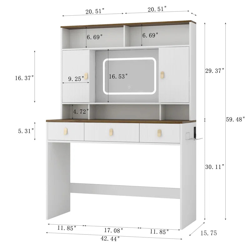Velingtone Dressing Table Makeup Table with Lighted Mirror