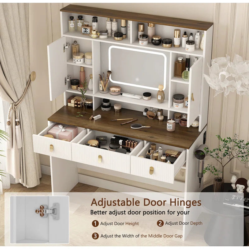 Velingtone Dressing Table Makeup Table with Lighted Mirror