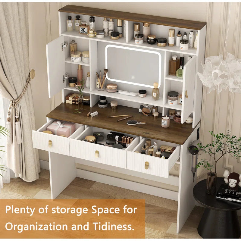 Velingtone Dressing Table Makeup Table with Lighted Mirror