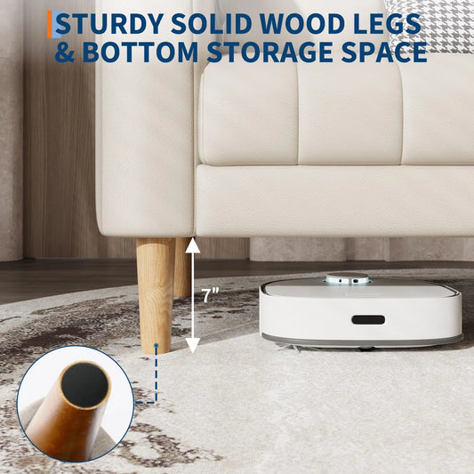 Pilgrim Modern Faux Leather 3-Seater Sofa Couch with Deep Seats