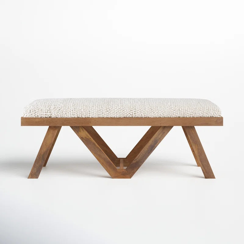Laoche Upholstered Bench - Wooden bazar