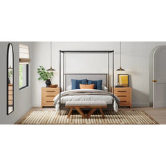 Laoche Upholstered Bench - Wooden bazar
