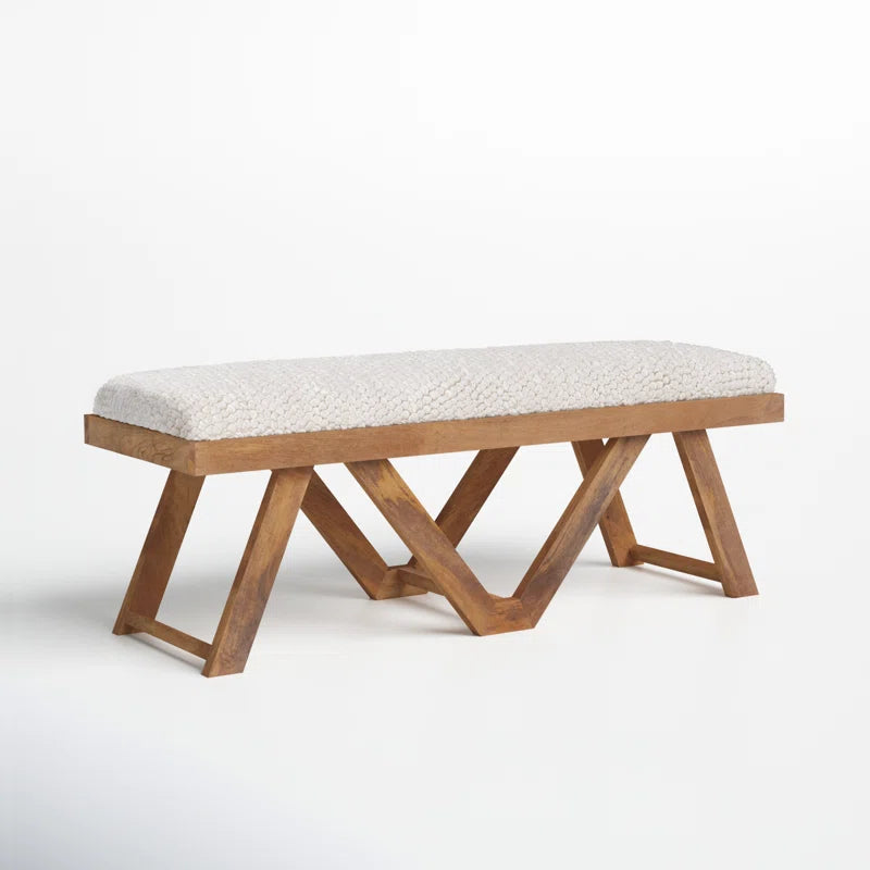 Laoche Upholstered Bench - Wooden bazar
