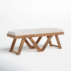 Laoche Upholstered Bench - Wooden bazar