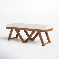 Laoche Upholstered Bench - Wooden bazar