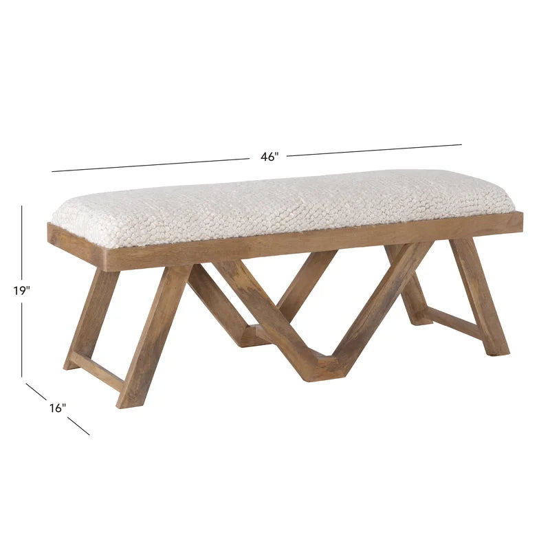 Laoche Upholstered Bench - Wooden bazar