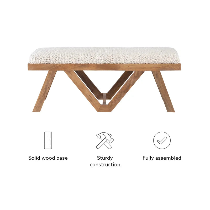 Laoche Upholstered Bench - Wooden bazar