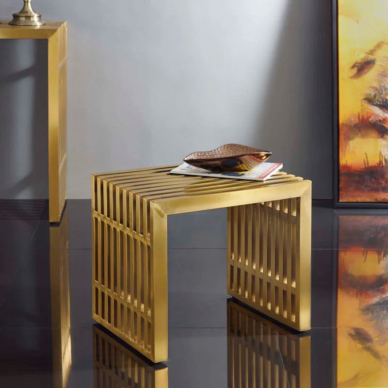 Lazmin Metal Bench stainless Steel SS-304 - Wooden Bazar