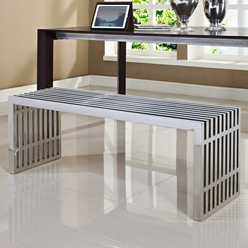 Lazmin Metal Bench stainless Steel SS-304 - Wooden Bazar