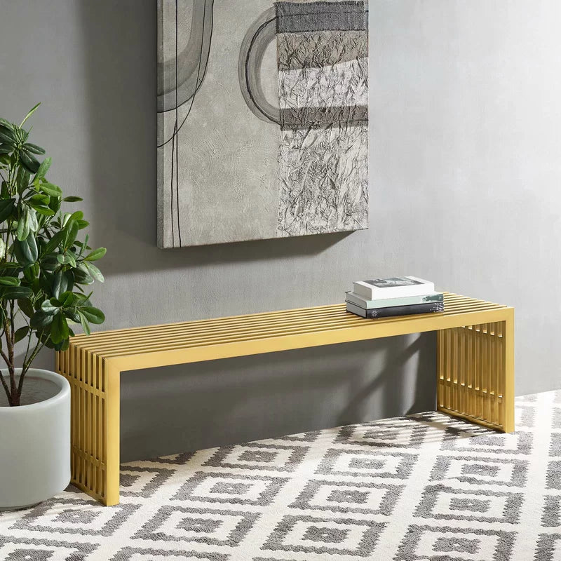 Lazmin Metal Bench stainless Steel SS-304 - Wooden Bazar
