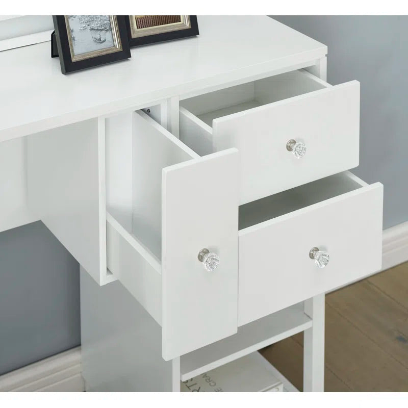 Laberex White Vanity Dreessing Table - Wooden bazar
