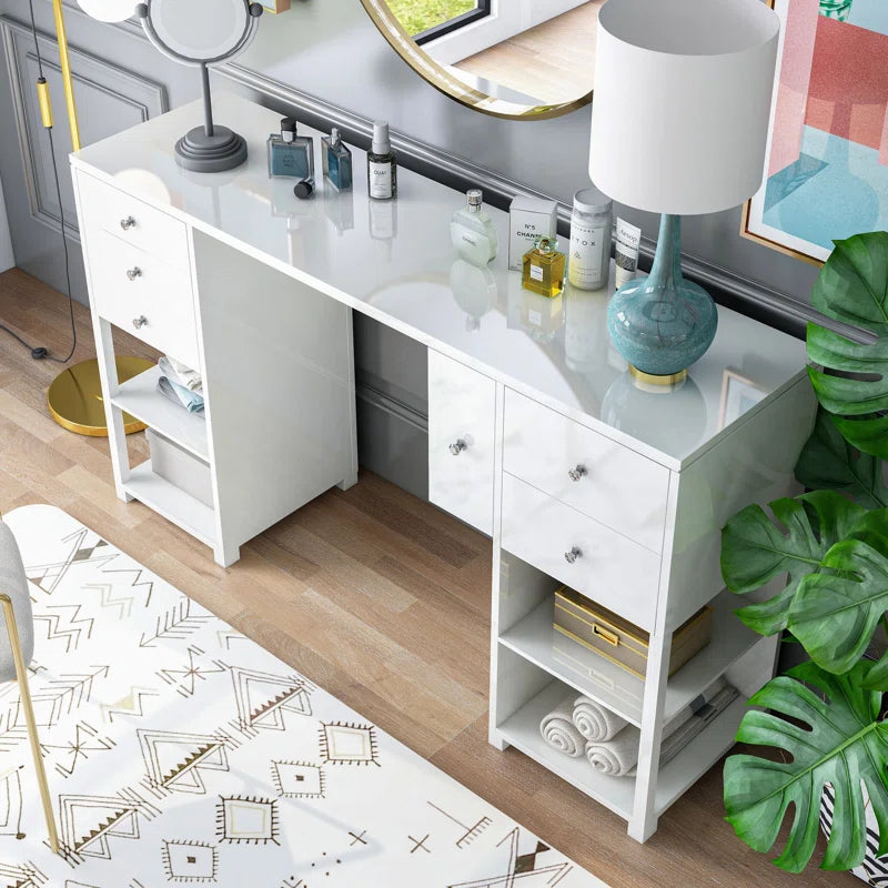 Laberex White Vanity Dreessing Table - Wooden bazar