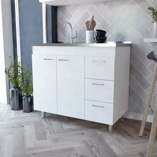 Nafron Utility Sink Base Cabinet - Wooden Bazar