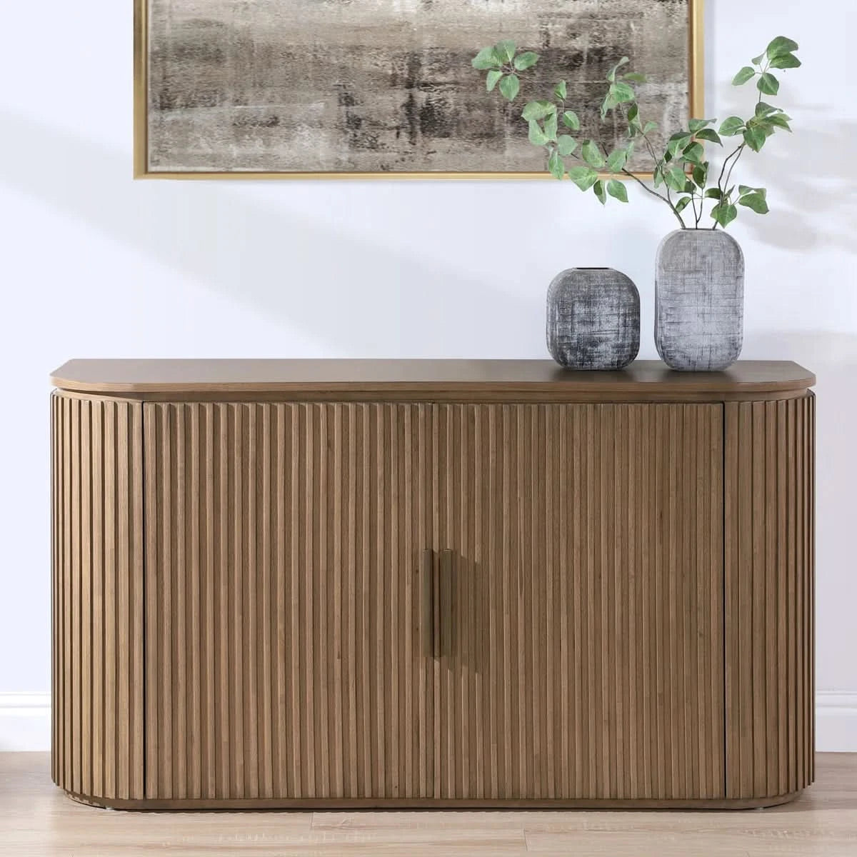 Traditional Reeded Sideboard Bold Reeded Sideboard – Brass Hardware & Seamless Modern Style | Wooden ...