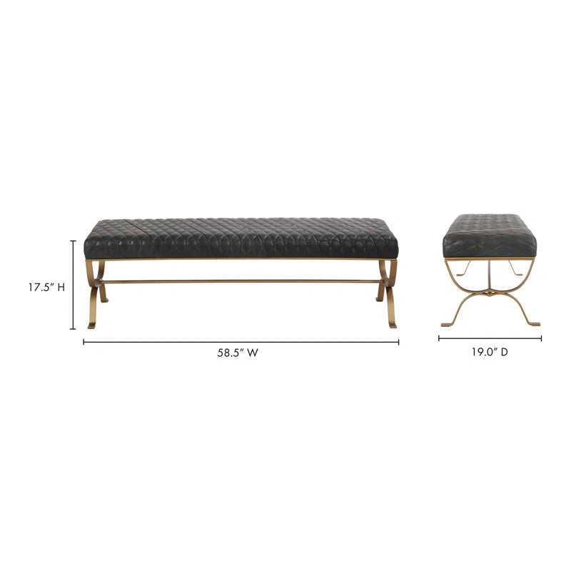 Vazyuin Bench Antique Black/Gold - Wooden Bazar