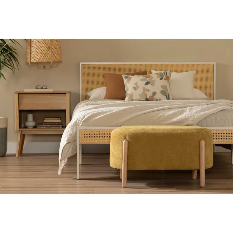 Lakkertate Polyester Blend Upholstered Bench - Wooden Bazar